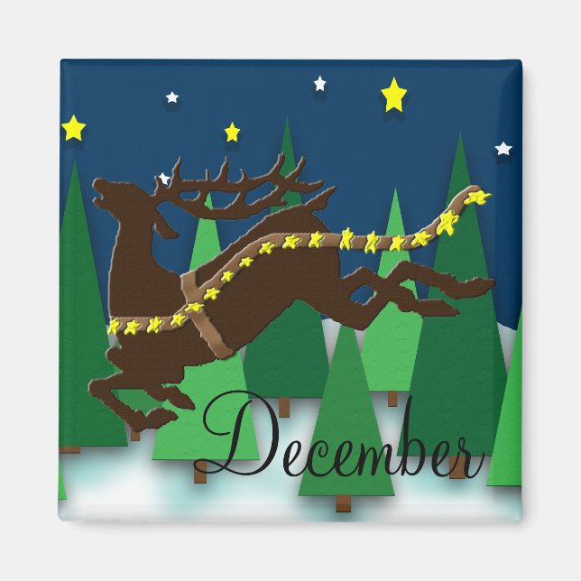 December To Do List Magnet (Reindeer) (Front)