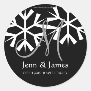 December Wedding Announcement Monogram M Seal