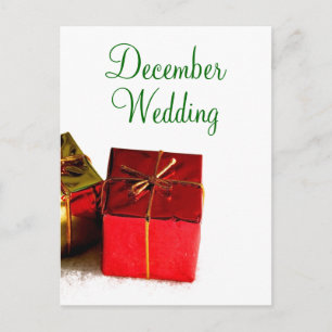 December Wedding Announcement Postcard