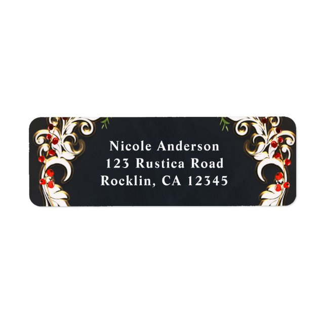 December Winter Wedding Holly Berry Floral Elegant (Front)