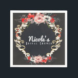 December Winter Wedding Holly Berry Floral Elegant Napkin<br><div class="desc">December Winter Wedding Holly Berry Floral Elegant Napkins.</div>