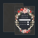 December Winter Wedding Holly Berry Floral RSVP  Invitation<br><div class="desc">Customise for your event</div>