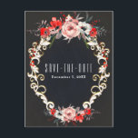 December Winter Wedding Holly Berry Save the Date Announcement Postcard<br><div class="desc">Personalise with any text.</div>