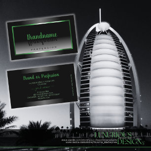 Decent Black and White Ombre Green Frame Elegant Business Card