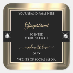 Decent Black Golden Shiny Brilliants Product Label