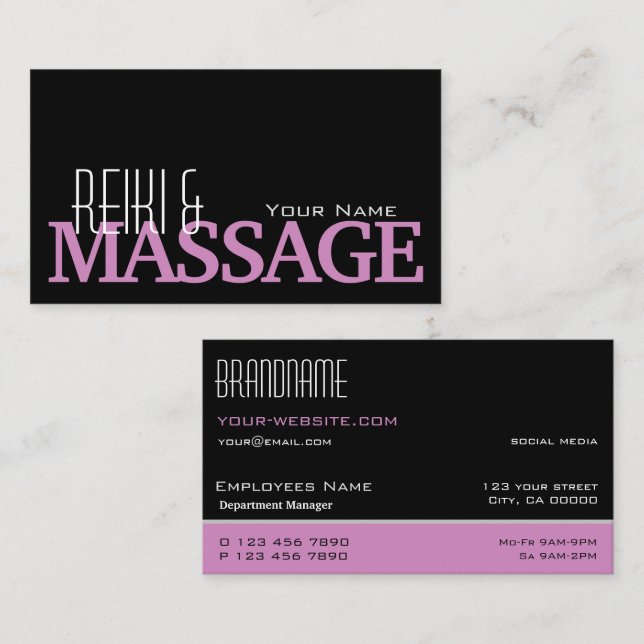Decent Black Lilac White Typographical and Stylish Business Card (Front/Back)