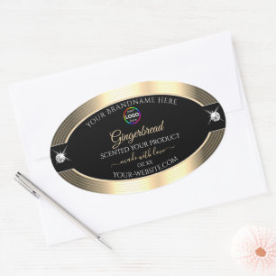 Decent Black Shiny Golden with Logo Product Label