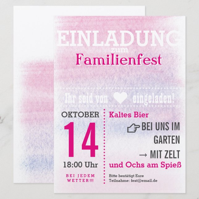decent red  invitation (Front/Back)