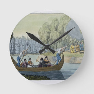 Deception of Captain Wallis by Queen Oberea, plate Round Clock