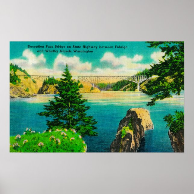 Deception Pass Bridge, Fidalgo and Whidby Island Poster (Front)