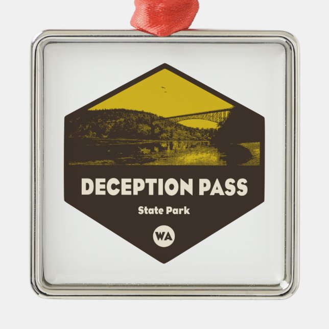 Deception Pass State Park Washington Metal Tree Decoration (Front)