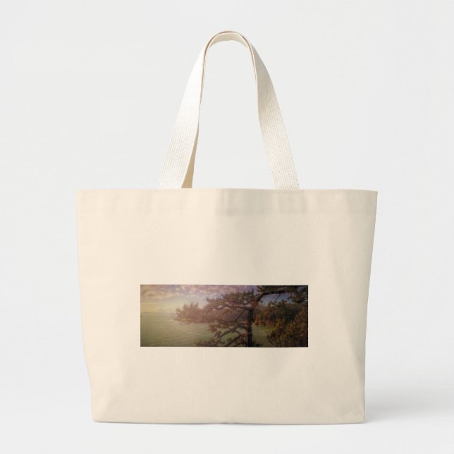 Deception Pass View Large Tote Bag (Front)