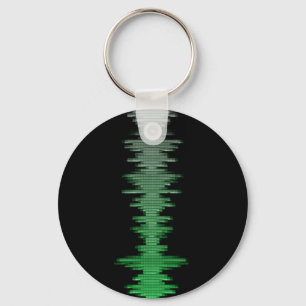 Decibels Sound Wave Green Key Ring