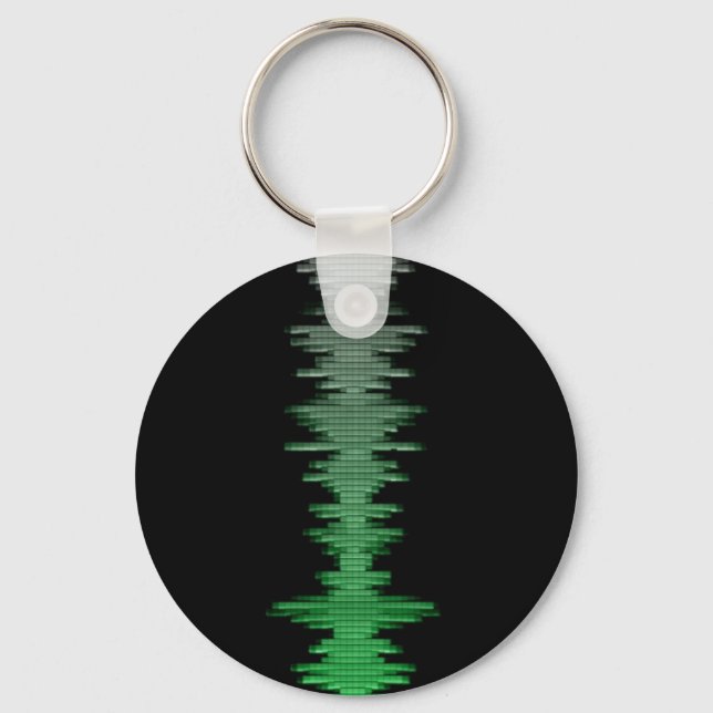 Decibels Sound Wave Green Key Ring (Front)