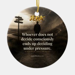 Decide Consciously Book Quote Ceramic Tree Decoration