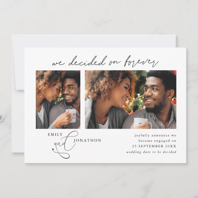 Decided on Forever 2 Photo Engagement Announcement (Front)