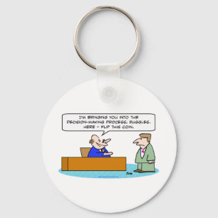 decision making process flip coin key ring