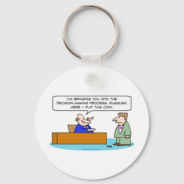 decision making process flip coin key ring (Front)