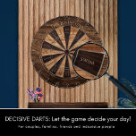 Decisive Darts  Wooden Effect Rustic Dartboard<br><div class="desc">Use this wooden effect rustic dartboard to play "Decisive Darts" - ideal for indecisive people and a fun and unique gift for families,  couples and friends.</div>