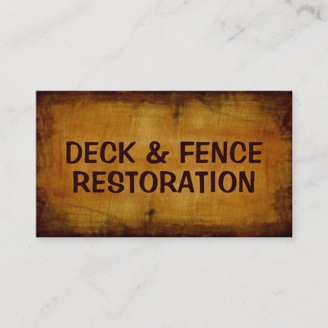 Deck and Fence Restoration Antique Business Card (Front)