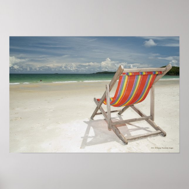 Deck Chair On The White Sand Of Samui Beach Poster (Front)