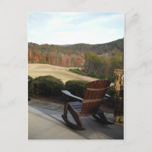 Deck Chair overlooking Golf Course Postcard
