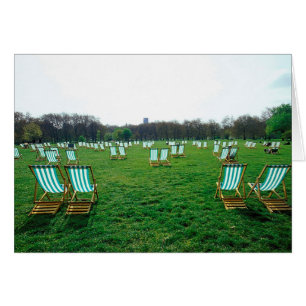 Deck Chairs Spread Out In Green Park, London