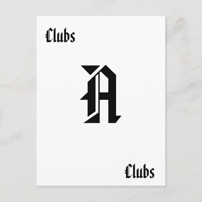 Deck of Cards Ace of Clubs (Front)