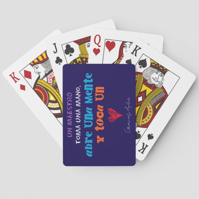 Deck of cards for teachers. Blue background (Back)