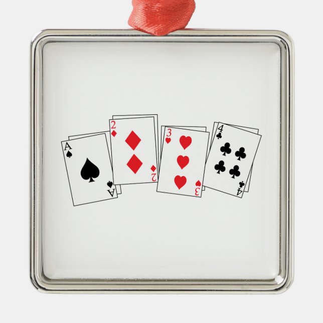 Deck Of Cards Metal Tree Decoration (Front)