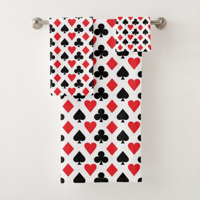 Deck of Cards Pattern Bath Towel Set (Insitu)