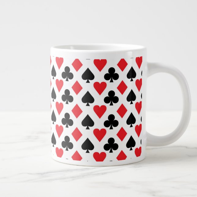 Deck of Cards Pattern Large Coffee Mug (Right)