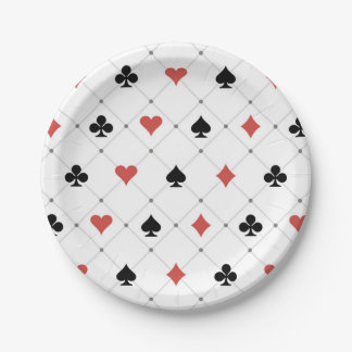 Deck of Cards Pattern Paper Plate