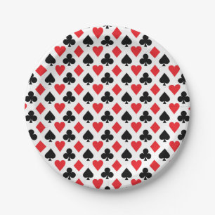 Deck of Cards Pattern Paper Plate