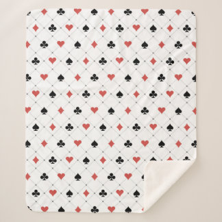 Deck of Cards Pattern Sherpa Blanket