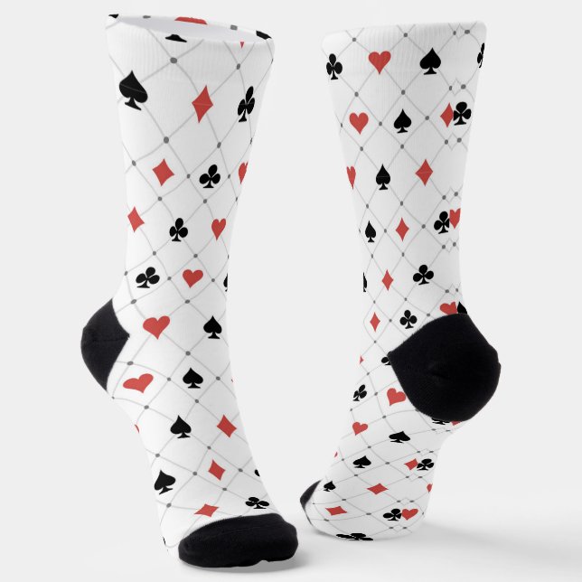 Deck of Cards Pattern Socks (Angled)