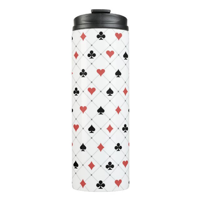 Deck of Cards Pattern Thermal Tumbler (Front)