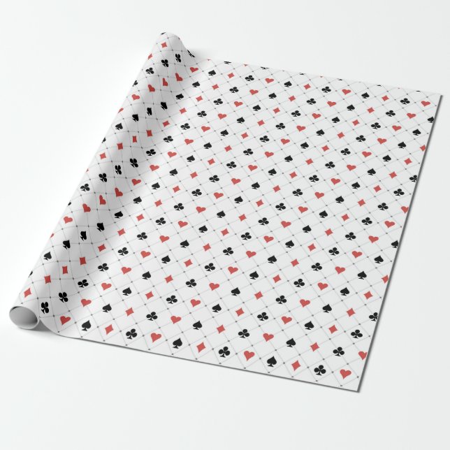 Deck of Cards Pattern Wrapping Paper (Unrolled)