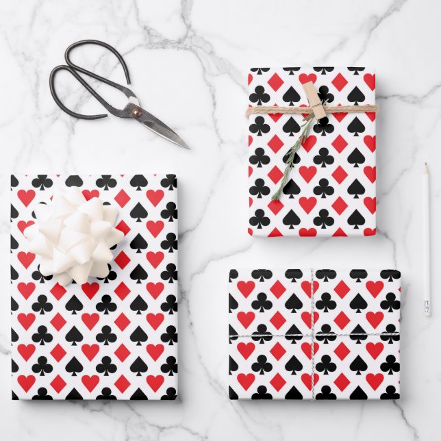 Deck of Cards Pattern Wrapping Paper Sheet (Front)
