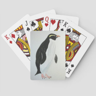 Deck of cards with penguin art.