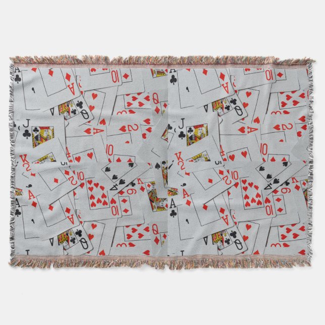 Deck_Of_Cards,_Woven_Throw_Blanket. Throw Blanket (Front)