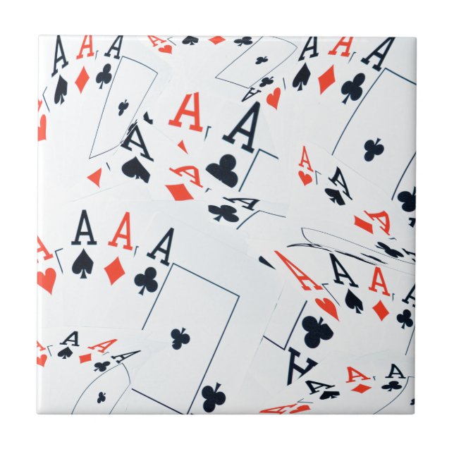 "Deck of Destiny: Layered Aces in a Poker Shuffle" Tile (Front)