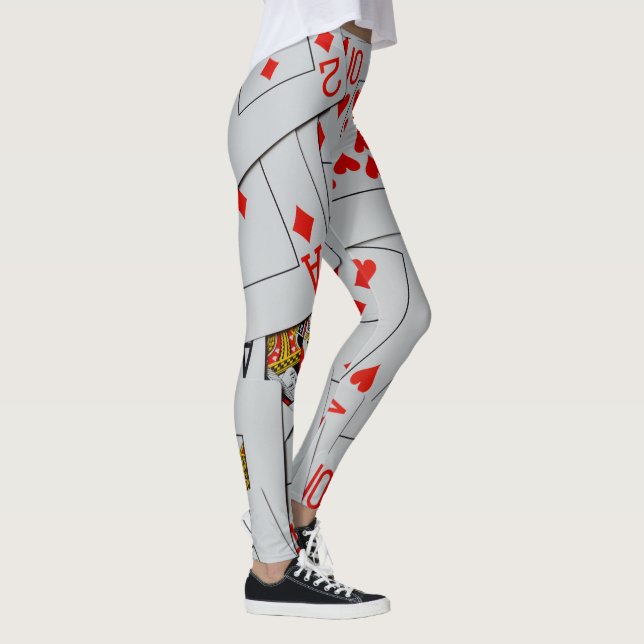 Deck Of Playing Cards, Ladies Full Print Leggings (Right)