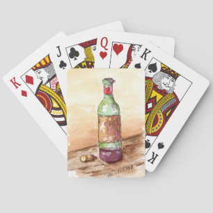 Deck of Playing Cards with Wine Bottle Design
