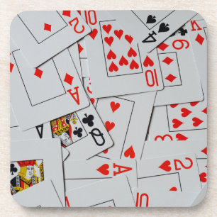 Deck Of Scatter Playing Cards Pattern, Coaster