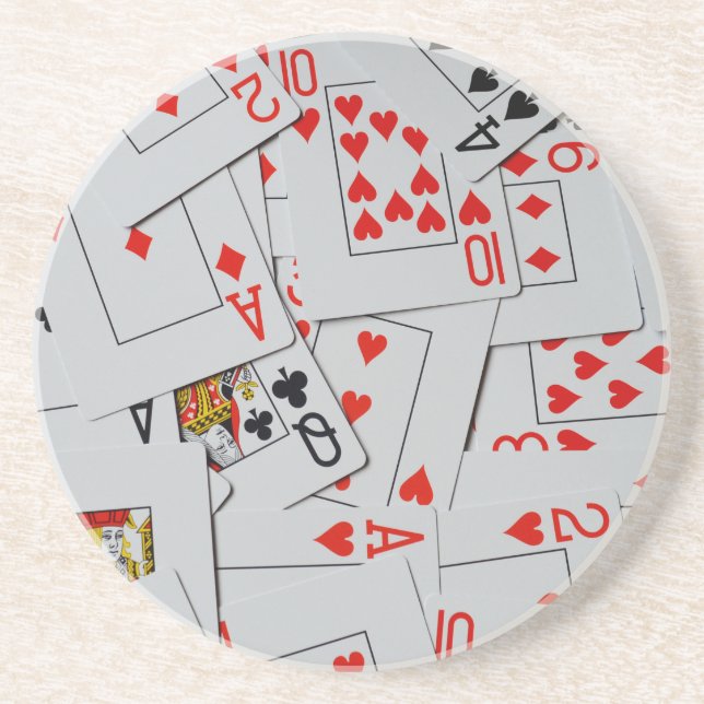 Deck Of Scatter Playing Cards Pattern, Coaster (Front)