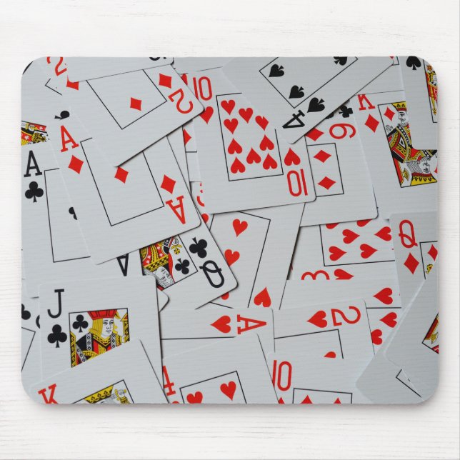 Deck Of Scatter Playing Cards Pattern, Mouse Mat (Front)