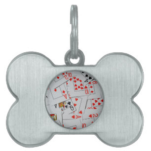 Deck Of Scatter Playing Cards Pattern, Pet Name Tag