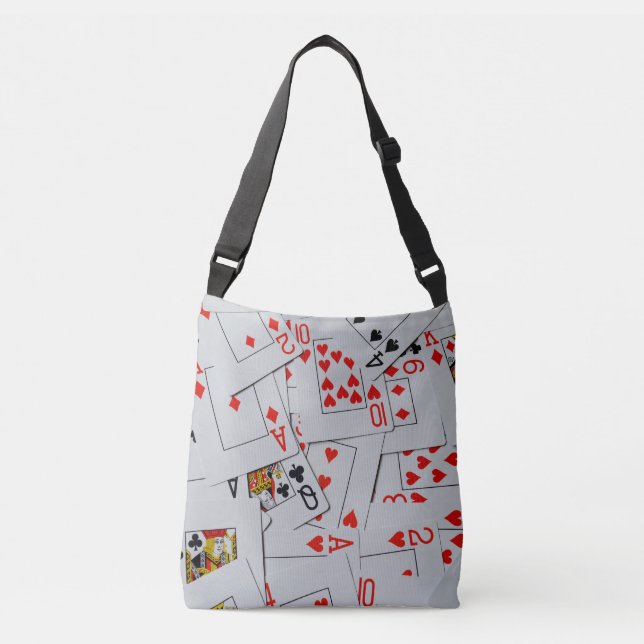 Deck Of Scattered Playing Cards, Crossbody Bag (Front)