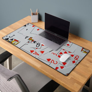 Deck Of Scattered Playing Cards, Desk Mat